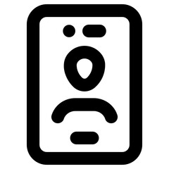 phone user icon, simple vector design