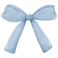 Ribbon bow watercolor illustration