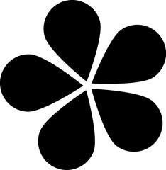 five leaf flower icon on isolated white background