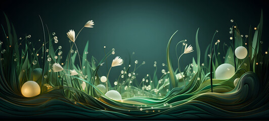 paper quilling grass, ai generative