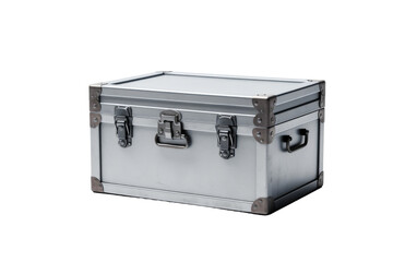 A large, mysterious metal box with two latches closed tightly