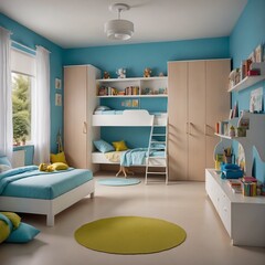 Moderne Kinderzimmer. Generative AI Technologie - obrazy, fototapety, plakaty