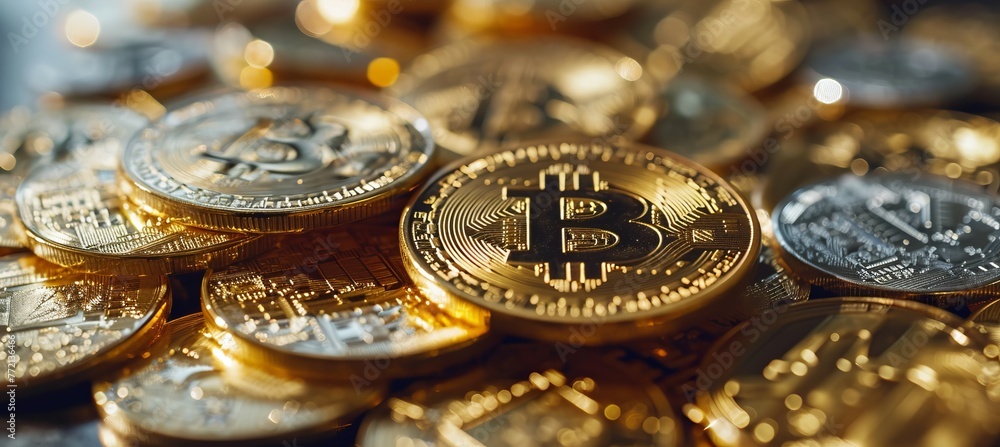 Poster Bitcoin. Generative AI technology.