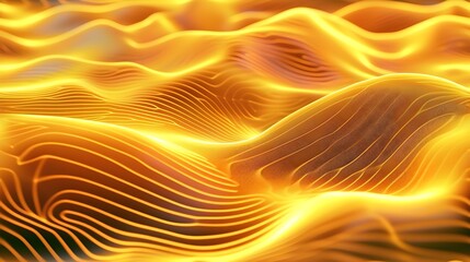 Obraz premium Shimmering Warmth: 3D Abstract Background with Radiant Energy - Hand Edited Generative AI