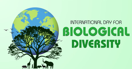 Preserving Life's Variety: International Day for Biological Diversity Commemoration. Campaign or celebration banner design