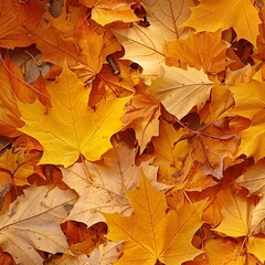 Naklejka na ściany i meble Fall Foliage A Golden Blur of Leaves Generative AI