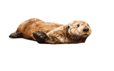 A majestic creature is peacefully resting on the ground under the open sky