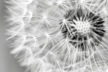 Dandelion abstract closeup black and white. Dandelion abstract closeup monochrome black and white .