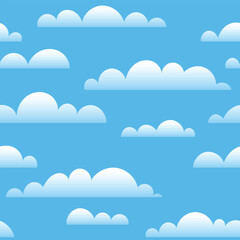 Drawing clouds, seamless pattern, natural background, vector design	