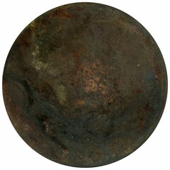 weathered metal disc isolated over white - 772142693