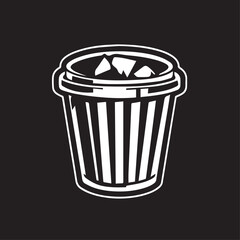 Trash can in cartoon, doodle style . Image for t-shirt, web, mobile apps and ui. Isolated 2d vector illustration in logo, icon, sketch style, Eps 10, black and white. AI Generative