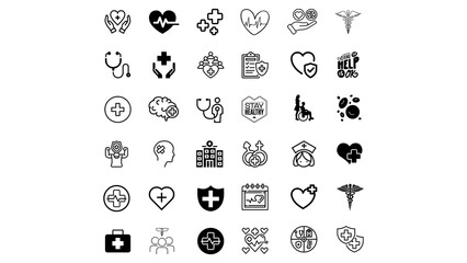 health set of 36 icons