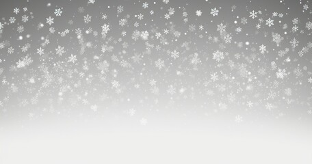 snowflakes falling on transparent background