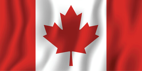 Canada realistic waving flag vector illustration