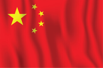China realistic waving flag vector illustration