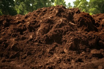 Clayey Pile soil ground. Nature compost. Generate Ai