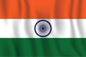 india realistic waving flag vector illustration