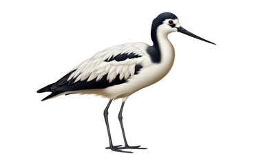 Obraz premium A striking black and white bird with a long beak perched on a branch