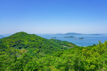 竜王山から瀬戸内海の見晴らし（香川県高松市庵治町）