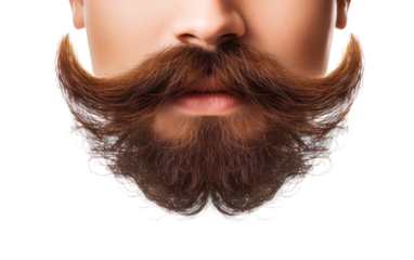 A man with a strikingly long beard stares intensely, his facial hair flowing like a river of wisdom and mystery