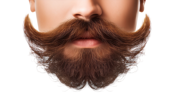 A man with a strikingly long beard stares intensely, his facial hair flowing like a river of wisdom and mystery