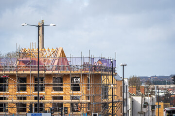 Construction aparments building site in england uk.