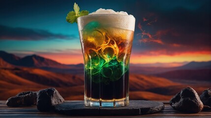 Irish Car Bomb Cocktail served at the bar. - obrazy, fototapety, plakaty