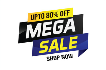 Mega sale word concept vector illustration and 3d style, landing page, template, ui, web, mobile app, poster, banner, flyer, background, gift card, coupon, label, wallpaper

