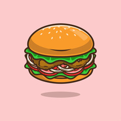 Regular Size of Chicken Wing Burger Food and Beverages Illustrations Concept