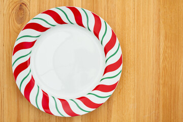 Empty plate on a wood table - 772150494