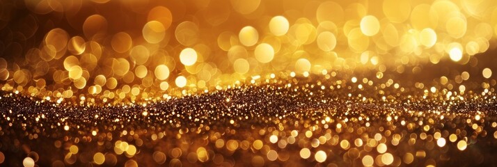 A close up of a gold and brown bokeh background, AI - 772153630