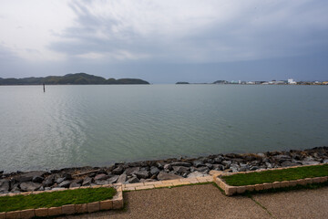 日本の鳥取県米子市の米子城跡のとても美しい風景