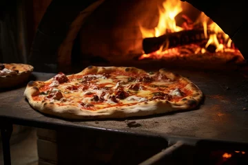 Foto op Plexiglas Crispy Pizza oven food. Cuisine cooking. Generate Ai © juliars
