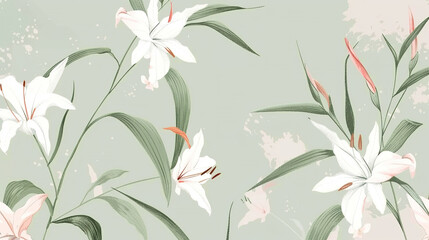 abstract background with flowers, green color scheme. floral elements for design