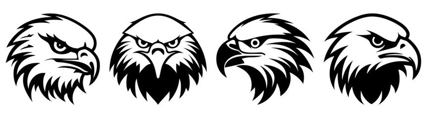 Eagle silhouette set vector design big pack of illustration and icon