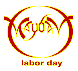 font metal with text may day labor day