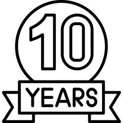 10 Years Anniversary Icon