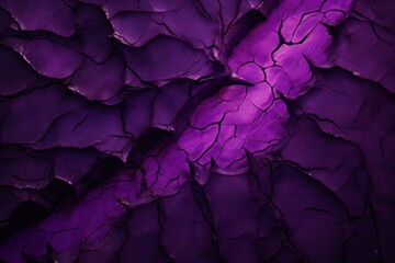 Mysterious Plain magma cracks purple. Eruption fire. Generate Ai - obrazy, fototapety, plakaty