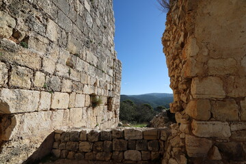 02/12/2024 Haifa Israel. Yehiam is the ruins of a Crusader and Ottoman-era fortress in western Galilee, Israel.