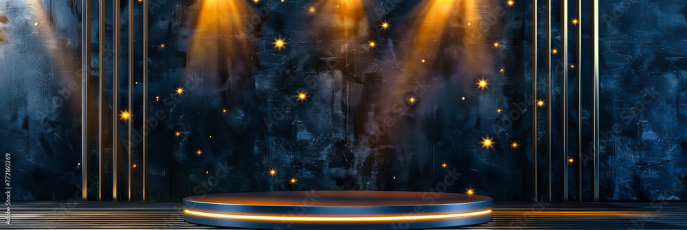 Poster illuminated dreams: the vibrant interplay of light and color in an abstract nighttime setting