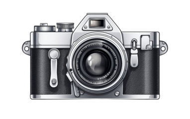 A creative drawing of a camera on a white background