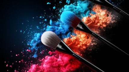 The brushes are of different colors and sizes - obrazy, fototapety, plakaty