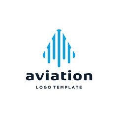 Initial Letter A with Launching Take Off For Airplane Flight Travel Logo Design