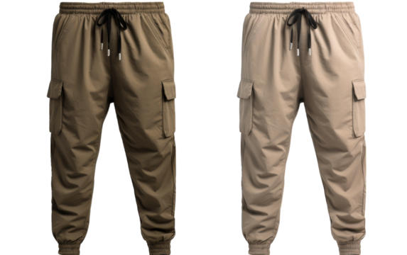 A pair of mens cargo pants featuring multiple pockets for versatile storage