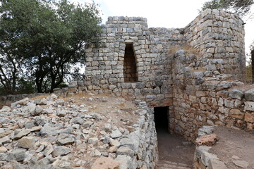 02/12/2024 Haifa Israel. Yehiam is the ruins of a Crusader and Ottoman-era fortress in western...