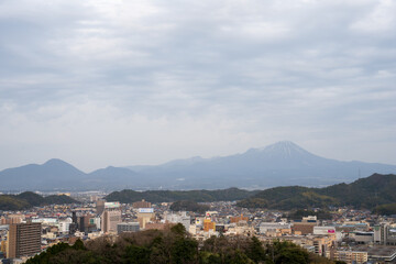 Obraz premium 日本の鳥取県米子市の米子城跡のとても美しい風景