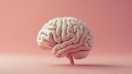 A clay model of a human brain detailed with lobes and areas - obrazy, fototapety, plakaty