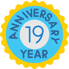 Fototapeta premium 19th Anniversary Icon
