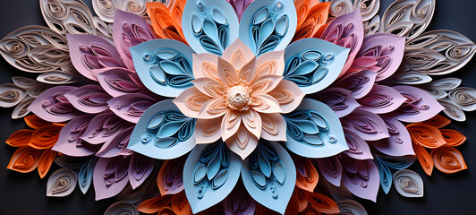 paper quilling flower, ai generative