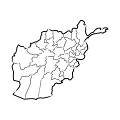 Afghanistan map vector illustration, scribble sketch Afghanistan